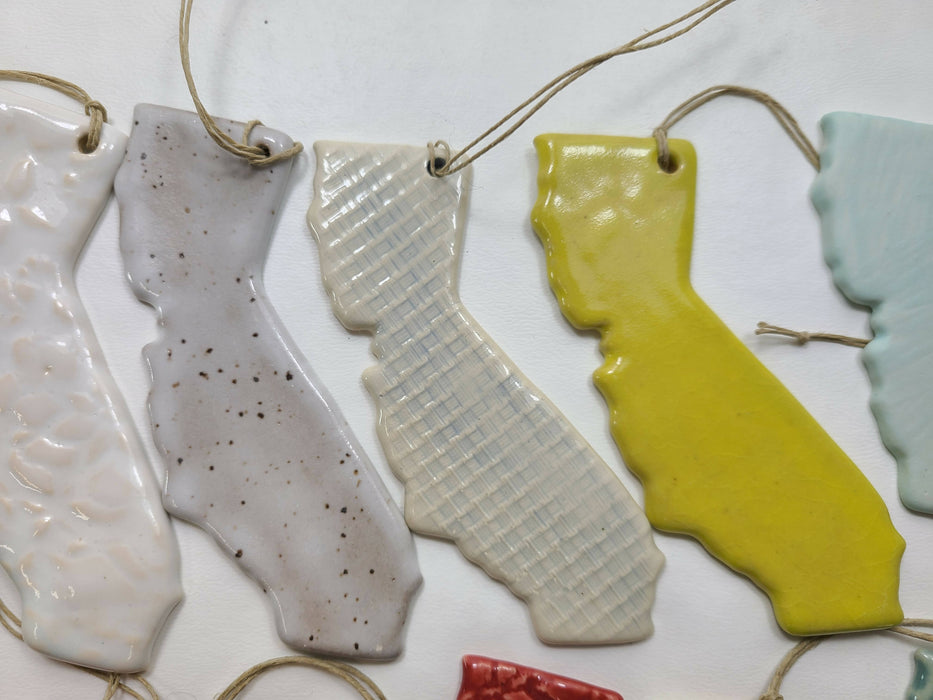 CA California Christmas Ornament - Pottery Ornament