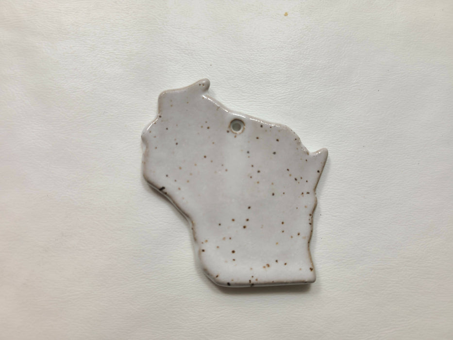 WI Wisconsin Christmas Ornament - Pottery Ornament