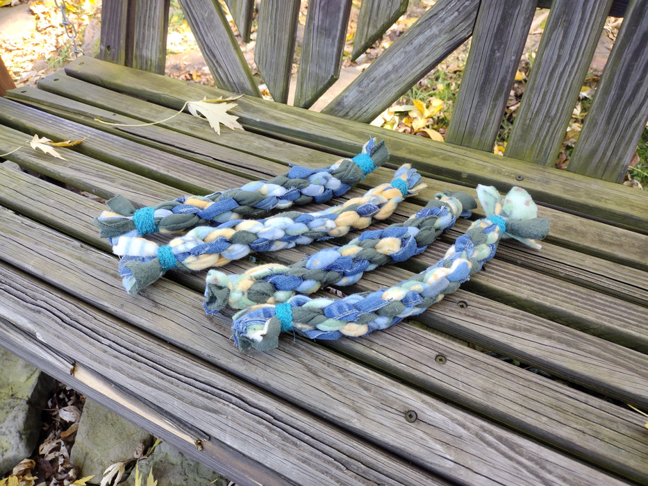 Hand Braided Rope Pet Tug Toys - Short 13-15 inches
