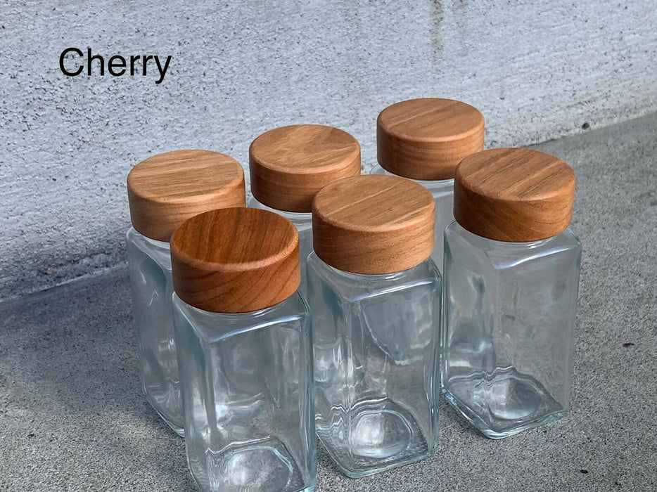 Spice jat lid in Cherry