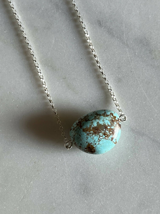 Turquoise Pebble Sterling Silver Necklace
