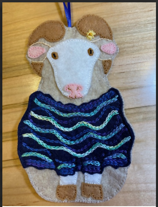 Sheep and Goat Felt Ornaments