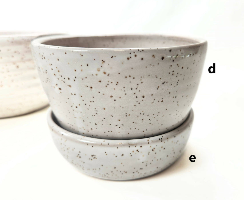 Speckled White Pottery Bowls - ceramic bowls
