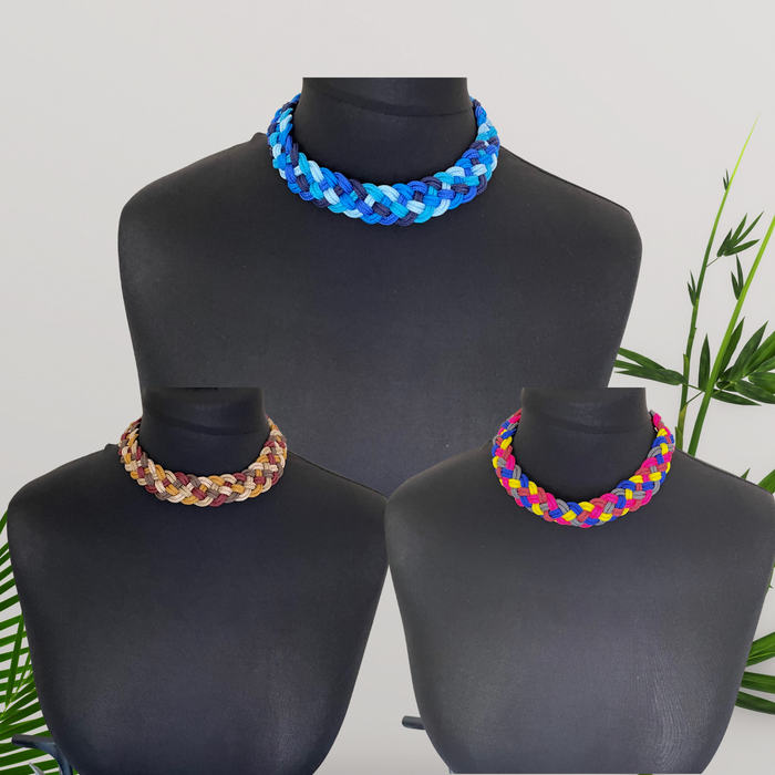 Five Strand Braided Cord Necklace (1)