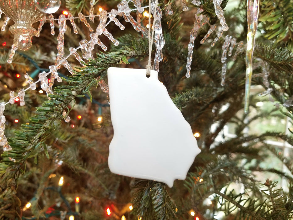 GA Georgia Christmas Ornament - Pottery Ornament