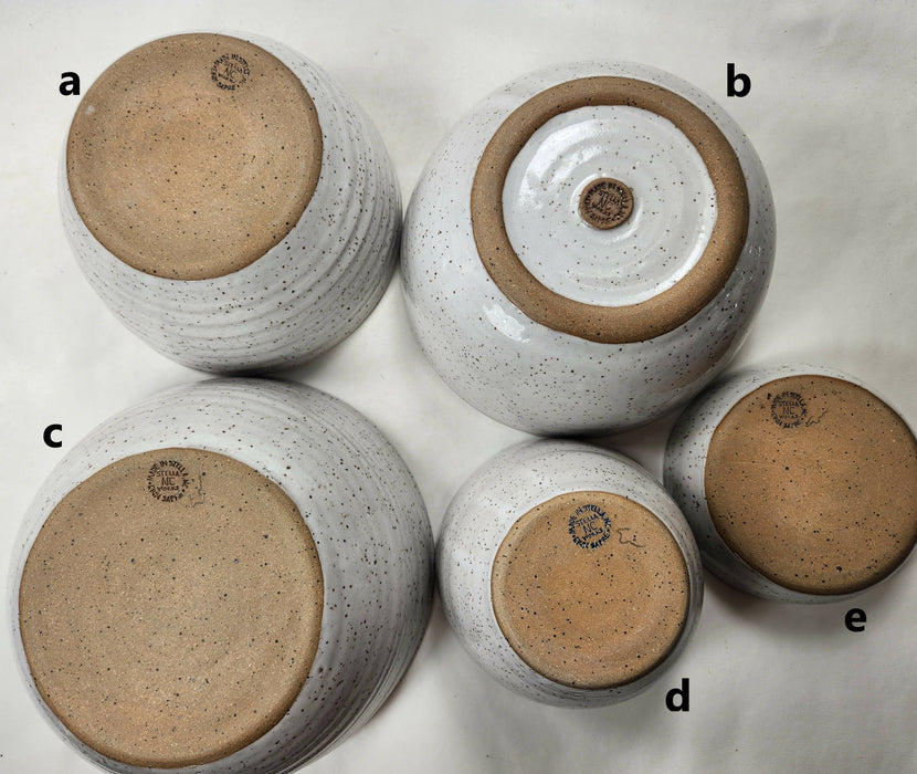 Speckled White Pottery Bowls - ceramic bowls