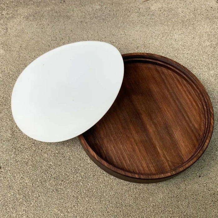 Large Wooden Screw-top Jar Lid with 110-400 threading.