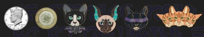 Eldritch Horror Inspired Cat Pins