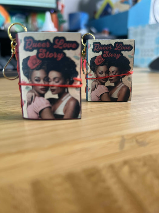Beautifully handmade and hand sewn sustainable cork earrings featuring queer love stories of 50's inspired queer women.
