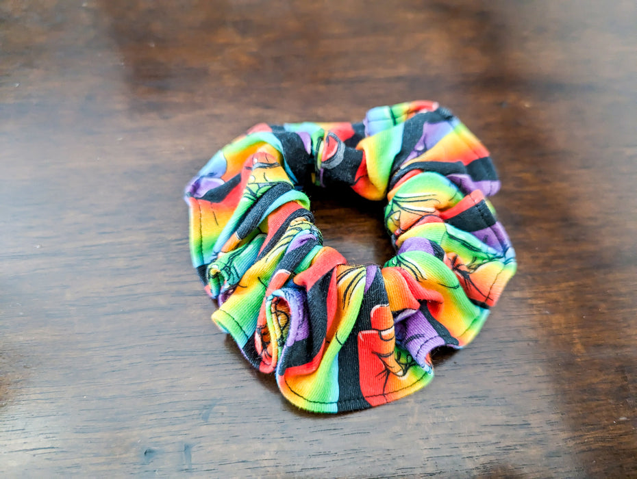 Pride fist scrunchie, reused fabric, hair accessory, hair bow