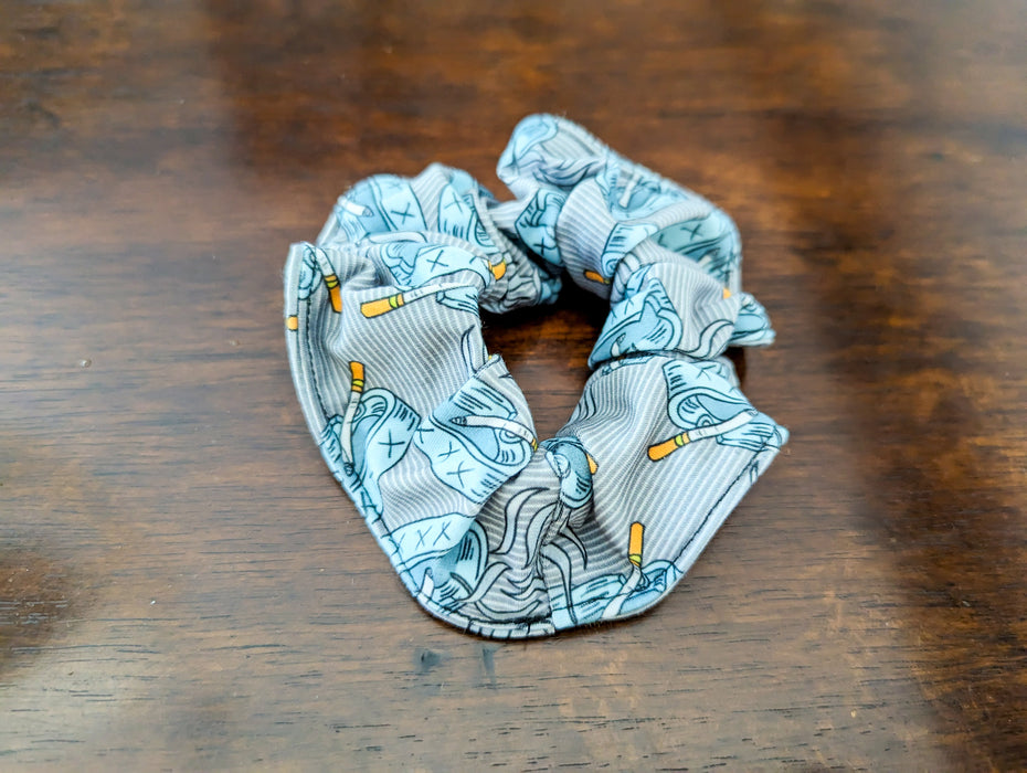 Ash tray scrunchie, reused fabric, hair accessory, hair bow