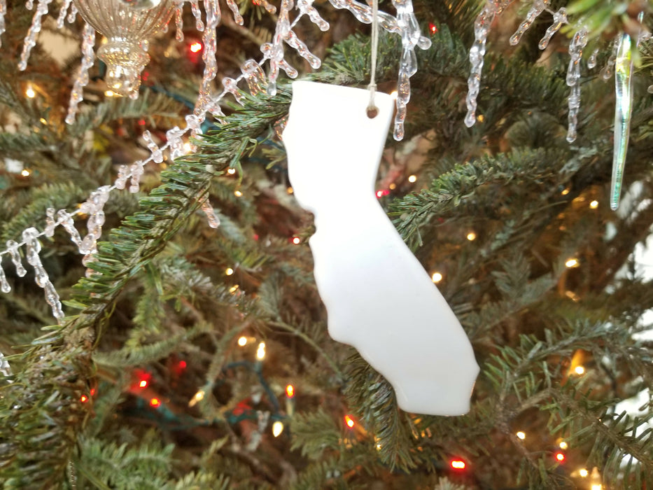 CA California Christmas Ornament - Pottery Ornament