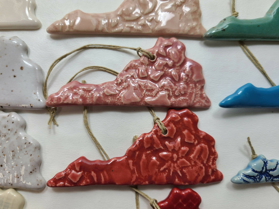 VA Virginia Christmas Ornament - Pottery Ornament