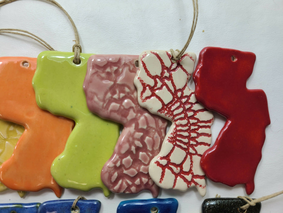 NJ New Jersey Christmas Ornament - Pottery Ornament