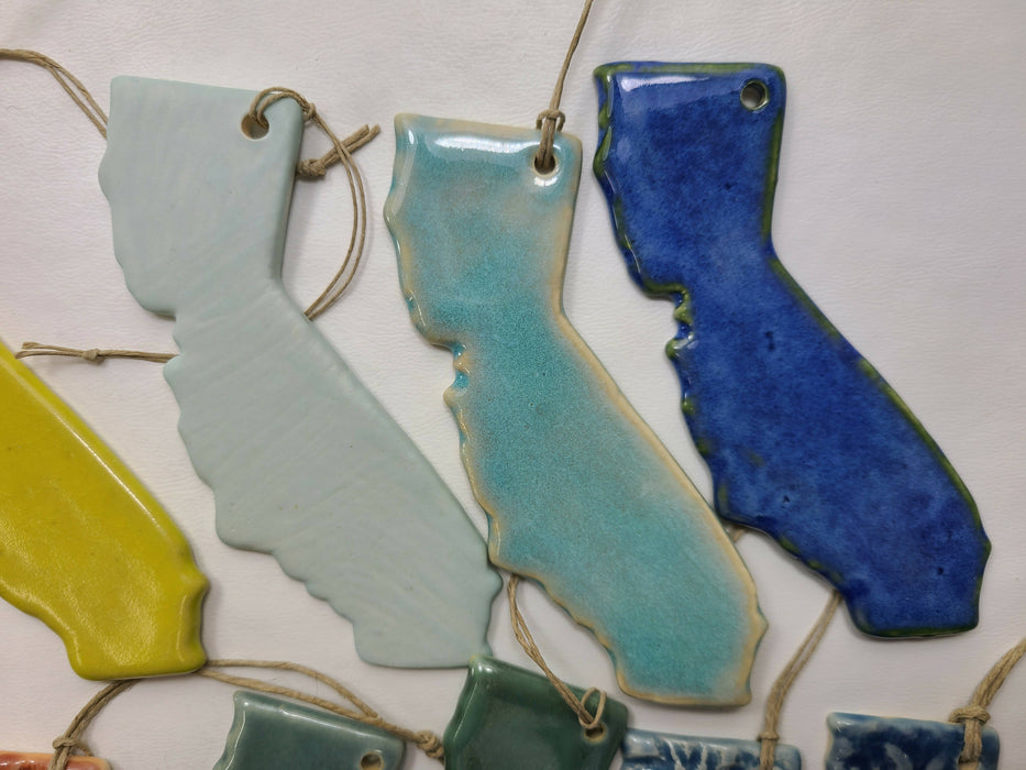 CA California Christmas Ornament - Pottery Ornament