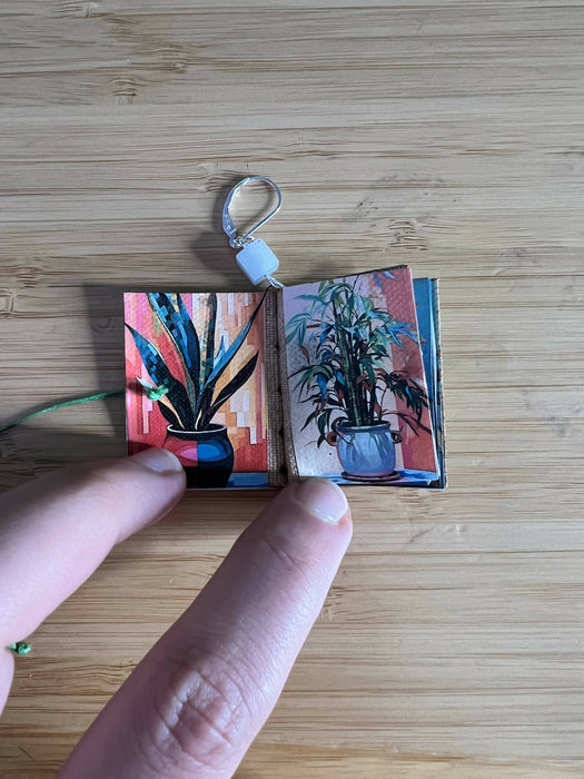 House Plant Booklet Earrings