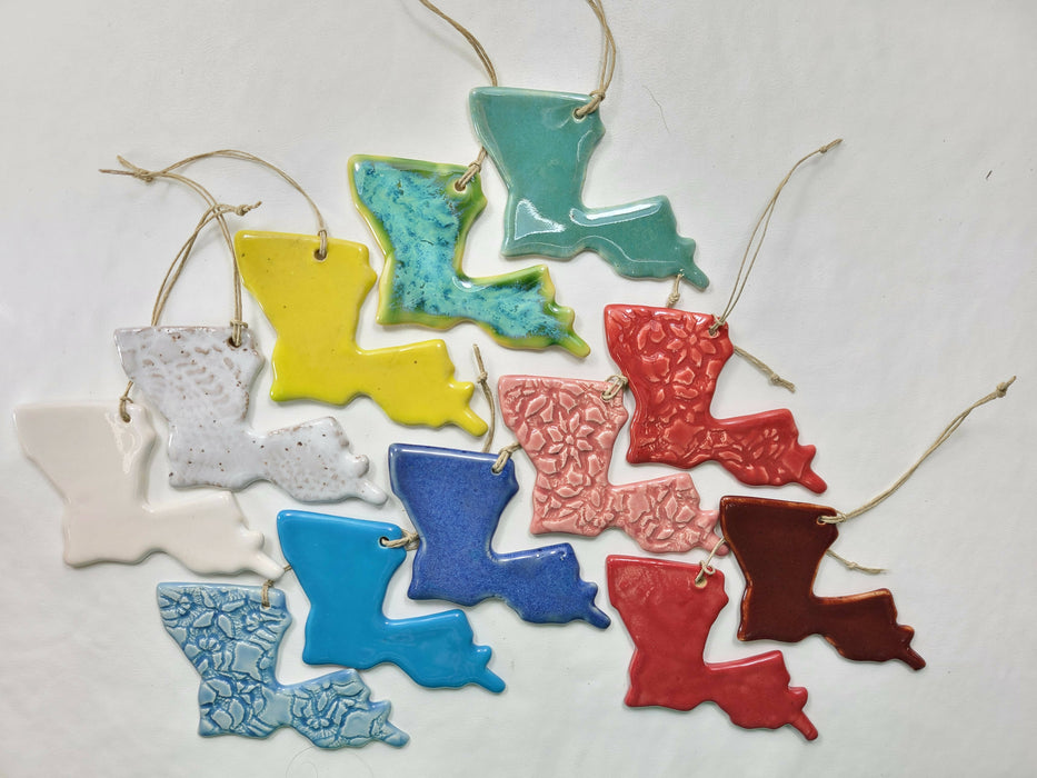 LA Louisiana Christmas Ornament - Pottery Ornament