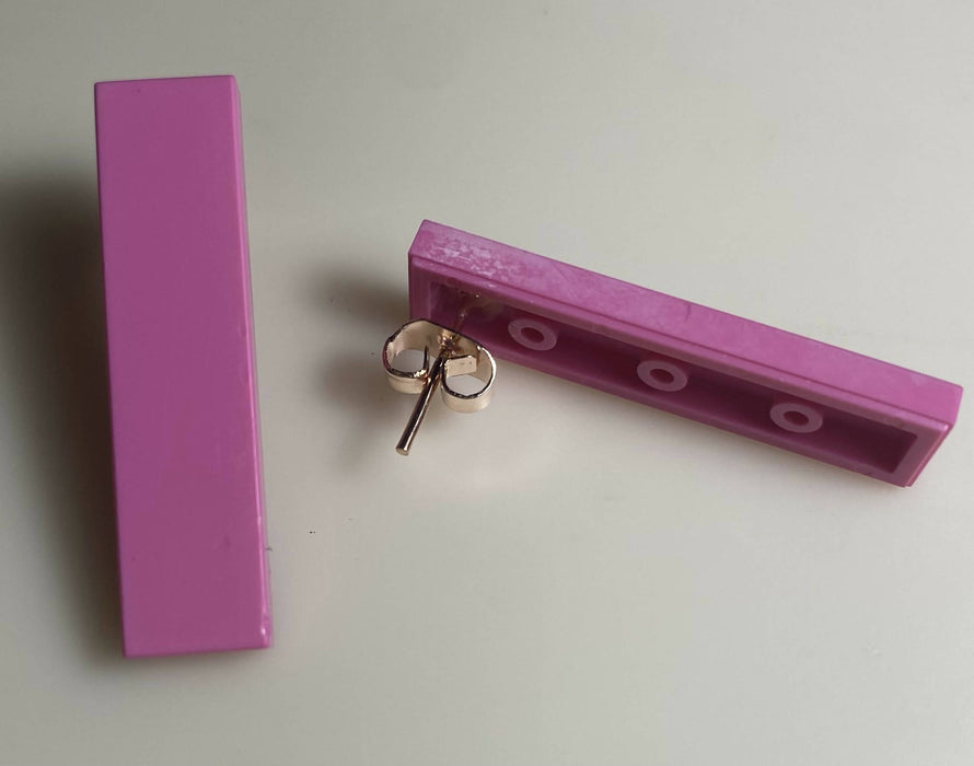 Pink Rectangle Earrings