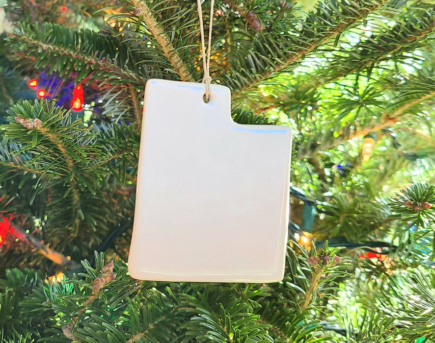 UT Utah Christmas Ornament - Pottery Ornament