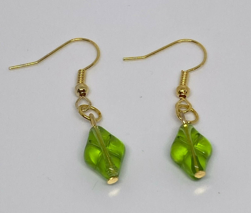 Plumbob Inspired Green Czech Glass Earrings