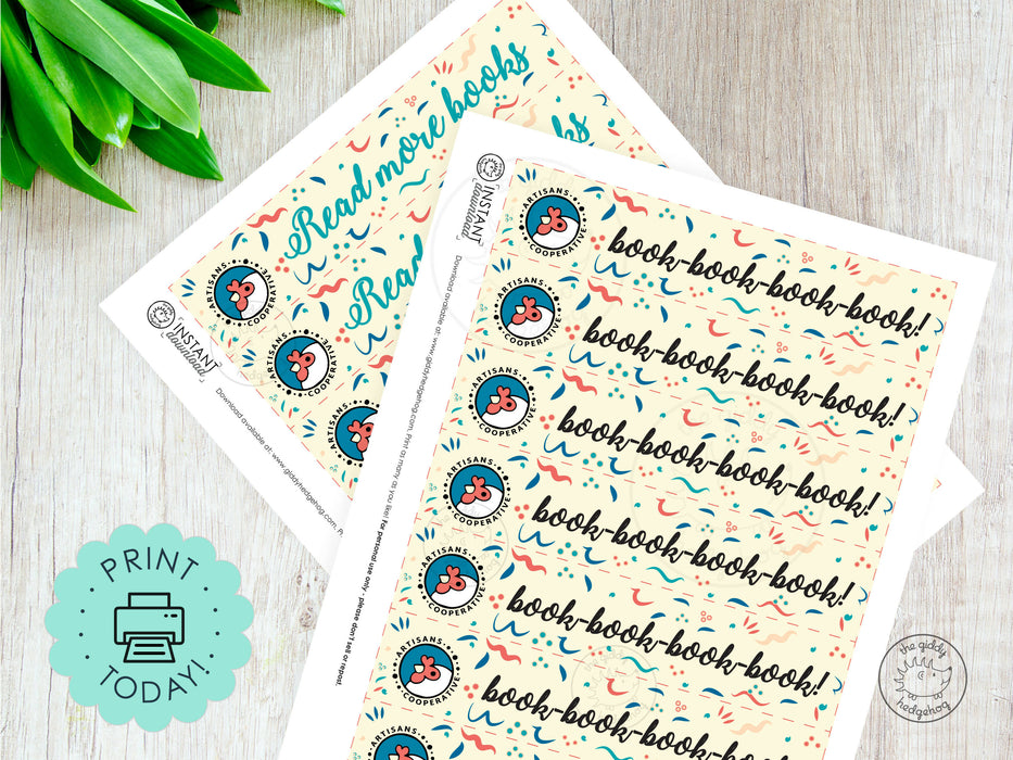 Printable Chicken Themed Bookmark - Instant Download Fundraiser for Artisans Co-op