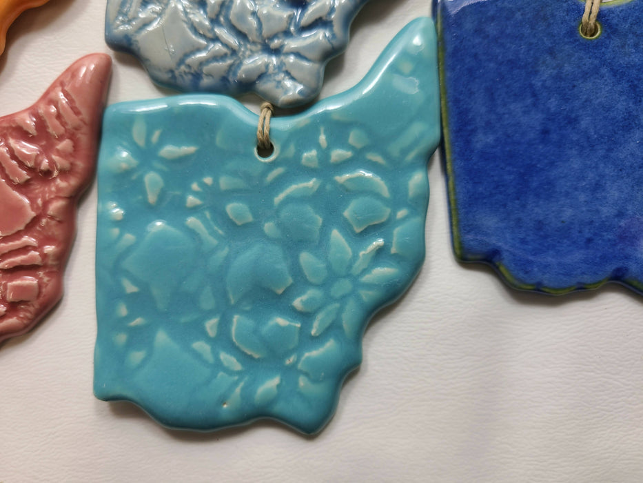 OH Ohio Christmas Ornament - Pottery Ornament