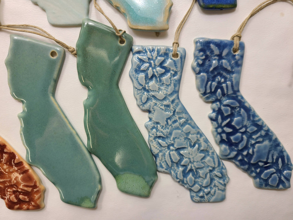 CA California Christmas Ornament - Pottery Ornament