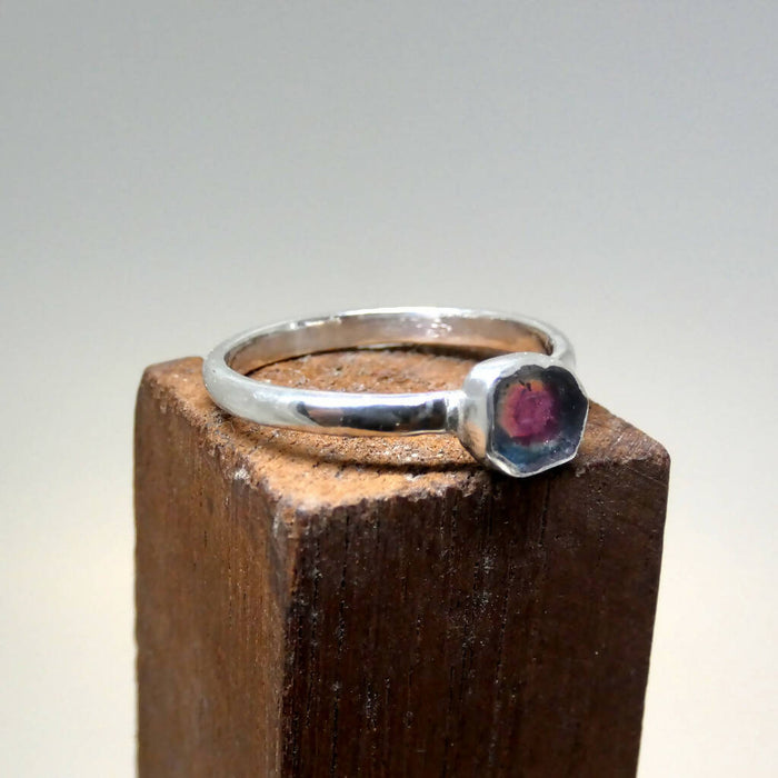 Coop Fundraiser Bi-Colour Tourmaline Bezel-Set Sterling Silver Ring
