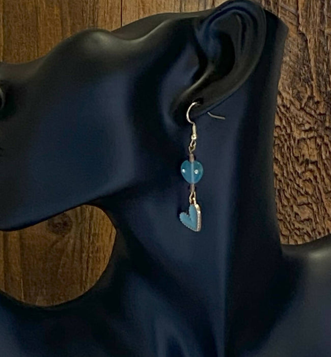 Pastel Heart Earrings with Glass Beads