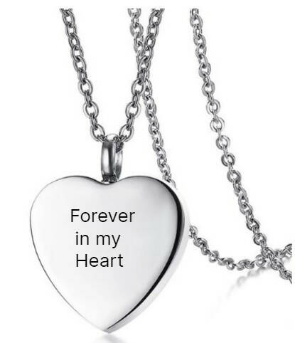 Memorial Heart Urn Necklace- Personalized to remember your loved one