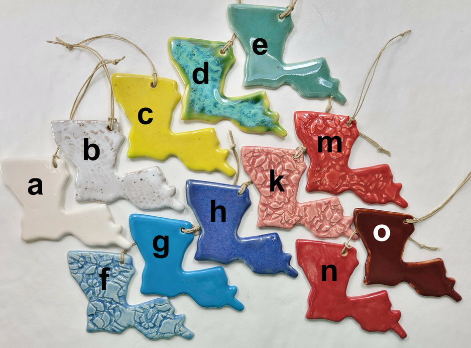 LA Louisiana Christmas Ornament - Pottery Ornament