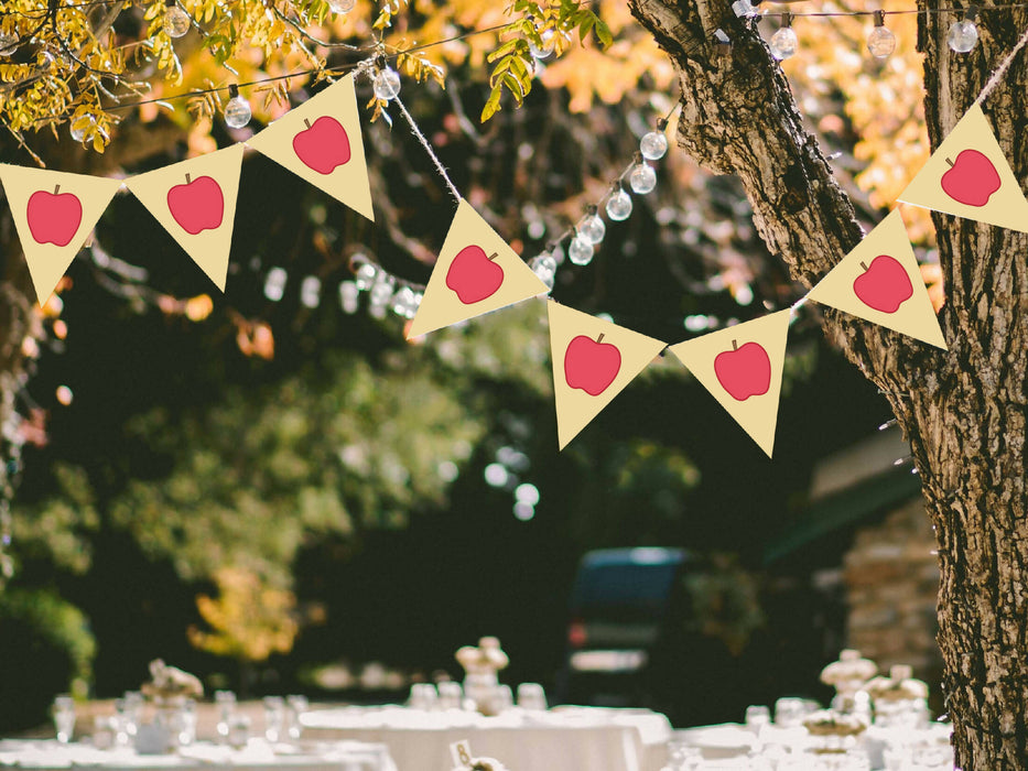 DIY Printable Apple Banner for Teacher Appreciation or Apple Themed Birthday Party, INSTANT DOWNLOAD