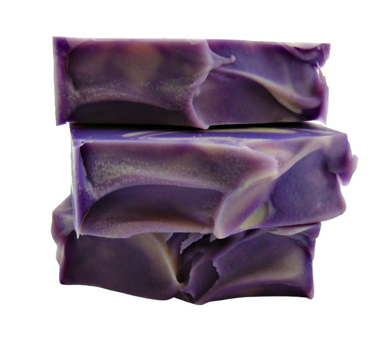 lilac soap purple and white