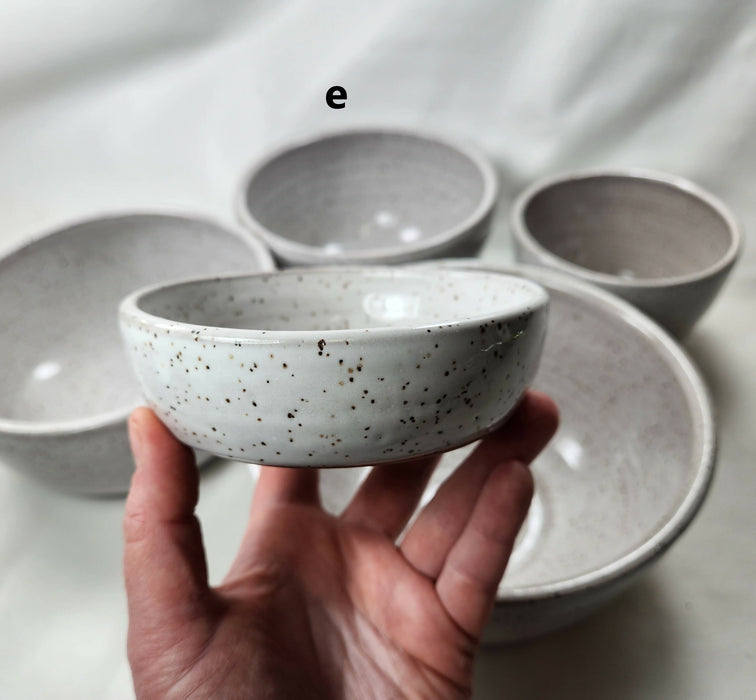 Speckled White Pottery Bowls - ceramic bowls