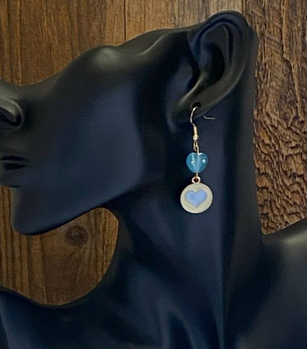 Pastel Heart Earrings with Glass Beads