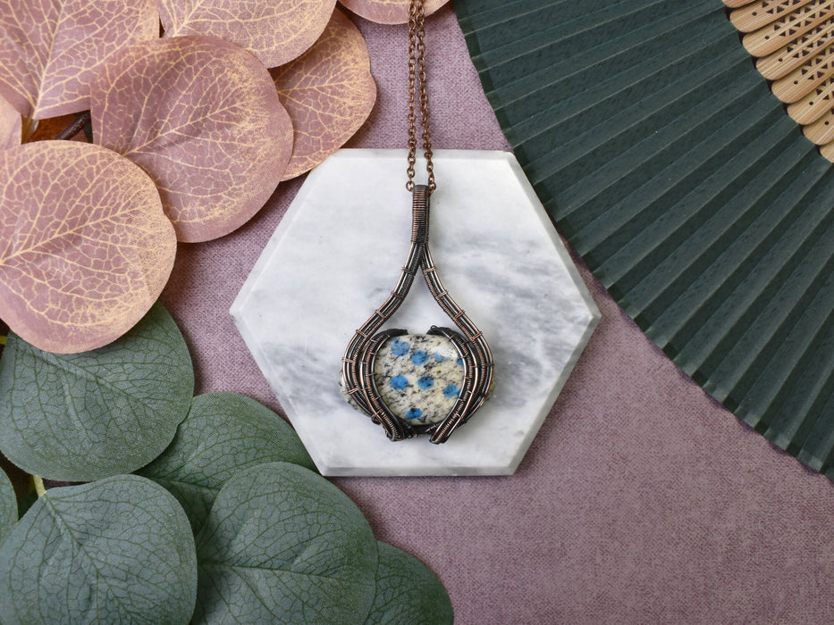 Wire Wrapped Copper Pendant With K2 Stone
