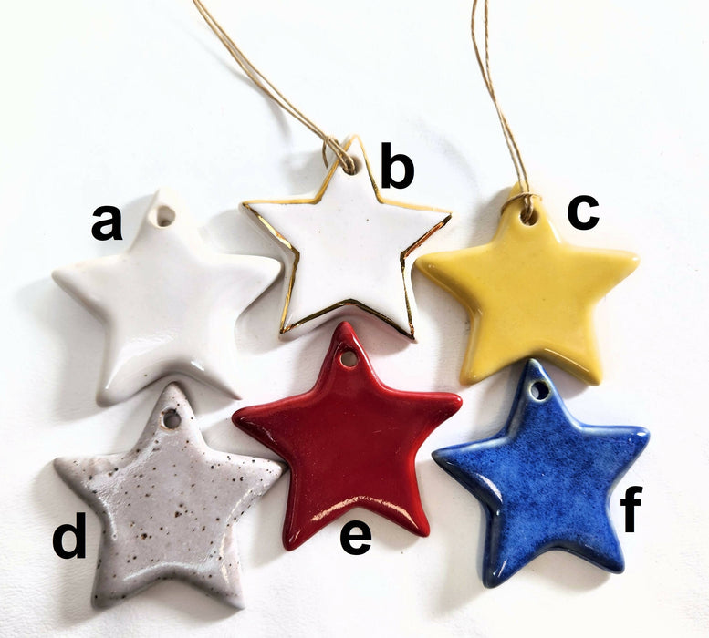 Star Ornaments - Pottery July 4th Ornaments