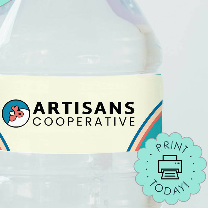 Printable Chicken Themed Water Bottle Labels for the Artisans Cooperative Fundraiser