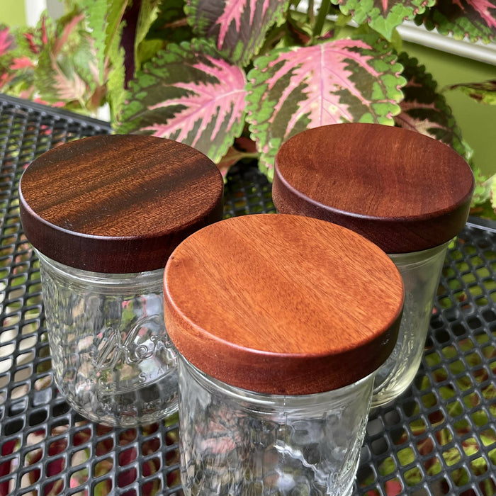 3-pack Wide Mouth Wooden Screw-top Mason Jar Lids