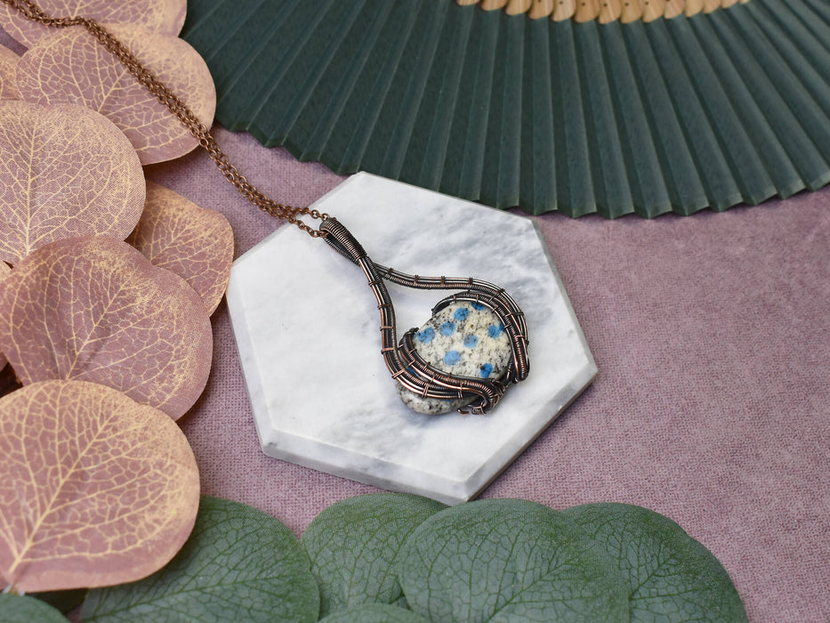 Wire Wrapped Copper Pendant With K2 Stone