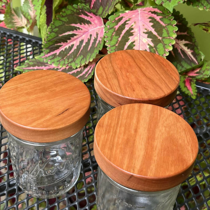 3-pack Wide Mouth Wooden Screw-top Mason Jar Lids