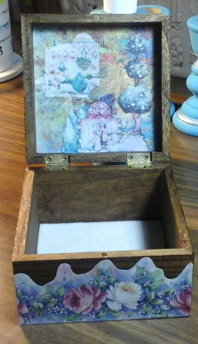 Chuppah Floral Wood Keepsake Box