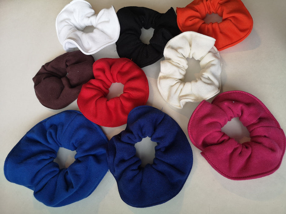 Sweatshirt fleece scrunchie, reused fabric, hair accessory