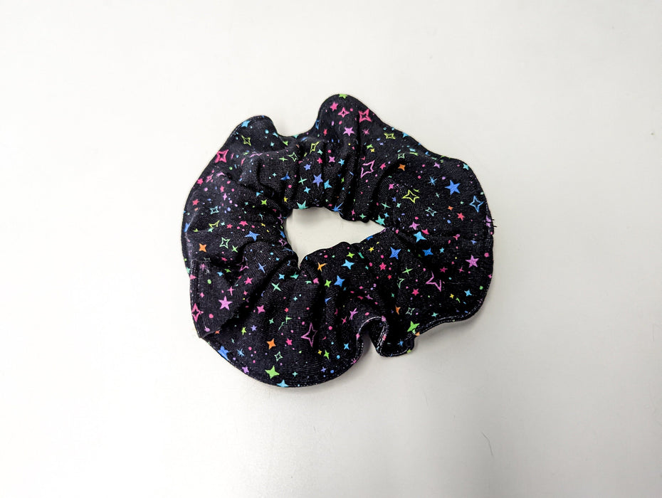 Starry scrunchie, reused fabric, hair accessory, hair bow