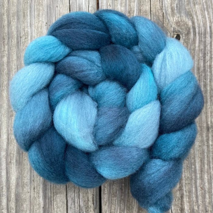 "Tidal" hand dyed Polwarth wool