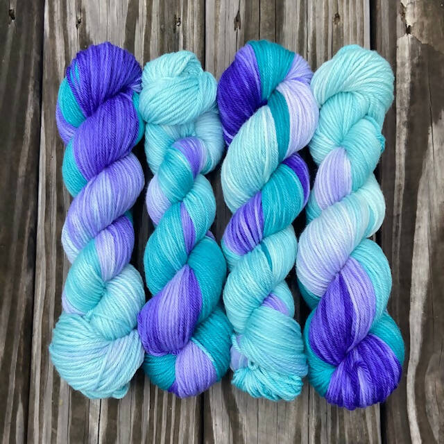 Hand dyed merino wool yarn "Mermaid"