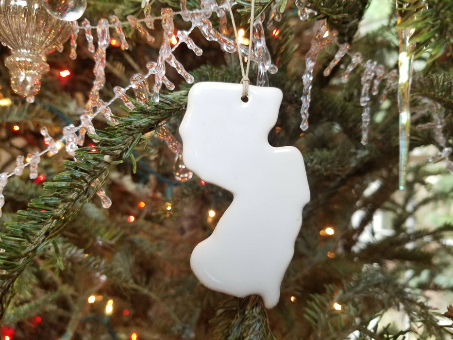 NJ New Jersey Christmas Ornament - Pottery Ornament