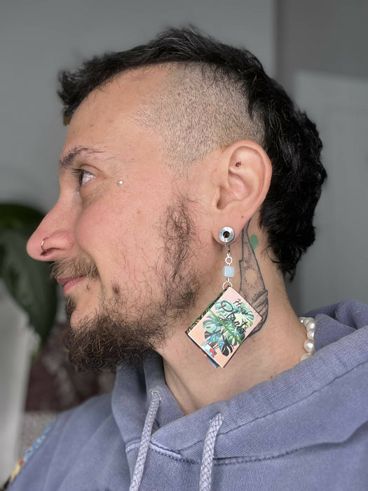 House Plant Booklet Earrings