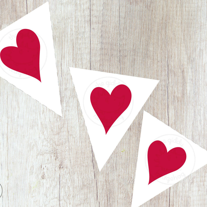 DIY Printable Valentine's Banner Hearts Photo Shoot Prop Birthday Sign Romantic Theme Baby Shower Bunting Party Decorations Instant Download