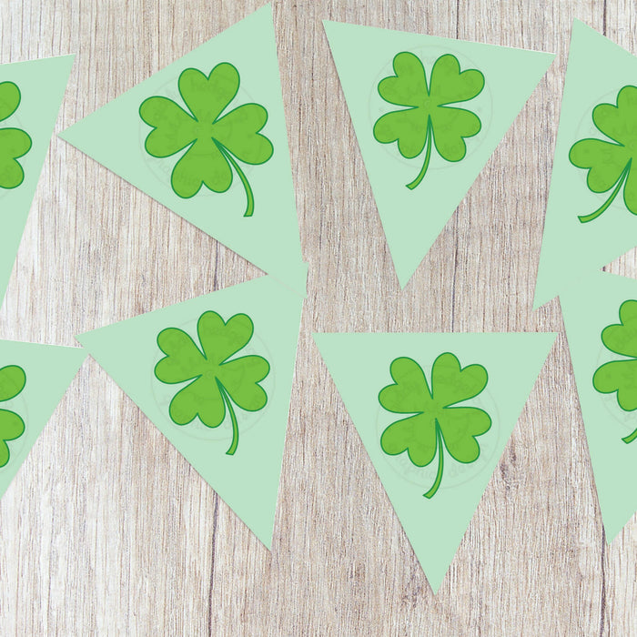 DIY Printable Shamrock Banner Saint Patrick's Day Garland Party Decorations, Instant Download